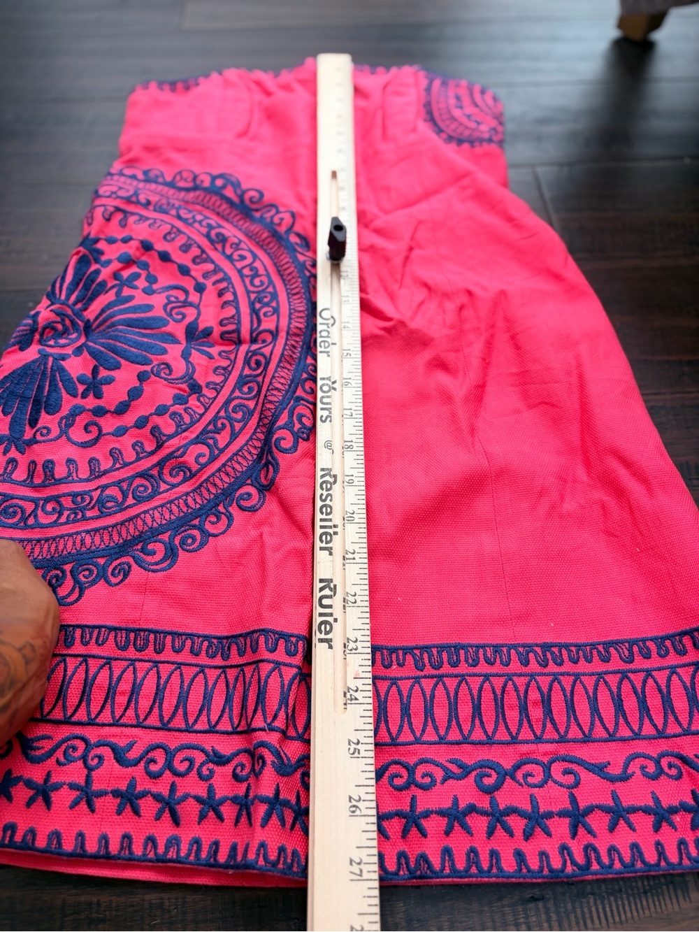 Lilly Pulitzer Strapless Dress Navy Medallion Print Coral Medium - Picture 3 of 7